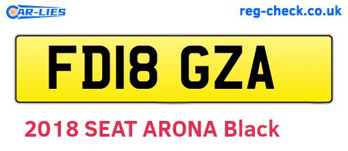 FD18GZA are the vehicle registration plates.