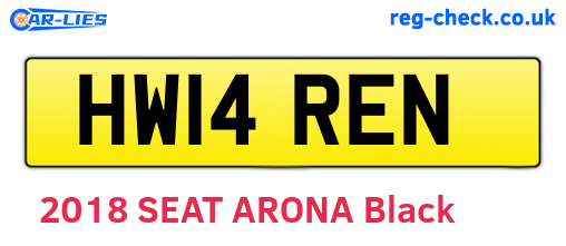 HW14REN are the vehicle registration plates.