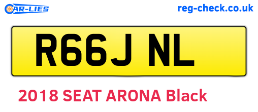 R66JNL are the vehicle registration plates.