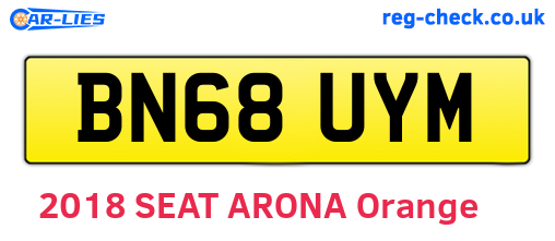BN68UYM are the vehicle registration plates.