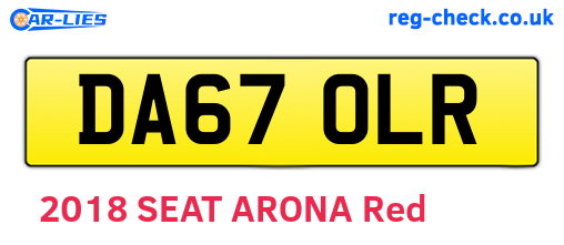 DA67OLR are the vehicle registration plates.