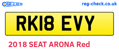 RK18EVY are the vehicle registration plates.