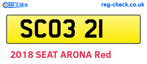 SCO321 are the vehicle registration plates.