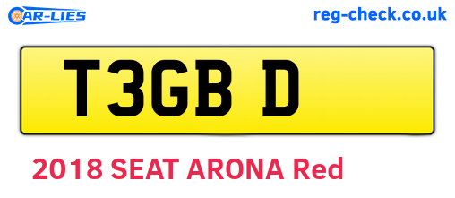 T3GBD are the vehicle registration plates.