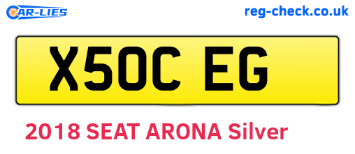 X50CEG are the vehicle registration plates.