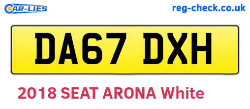 DA67DXH are the vehicle registration plates.