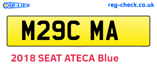 M29CMA are the vehicle registration plates.