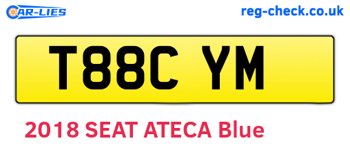 T88CYM are the vehicle registration plates.