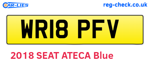 WR18PFV are the vehicle registration plates.