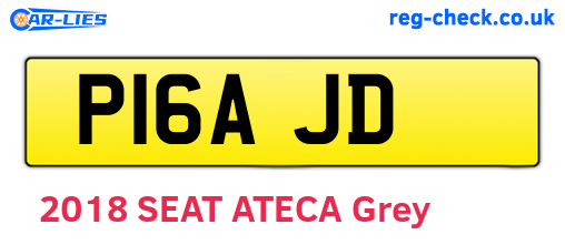 P16AJD are the vehicle registration plates.