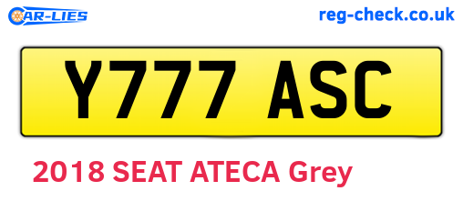 Y777ASC are the vehicle registration plates.