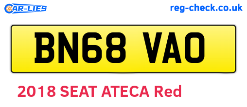 BN68VAO are the vehicle registration plates.