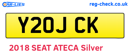 Y20JCK are the vehicle registration plates.