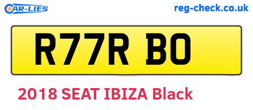 R77RBO are the vehicle registration plates.