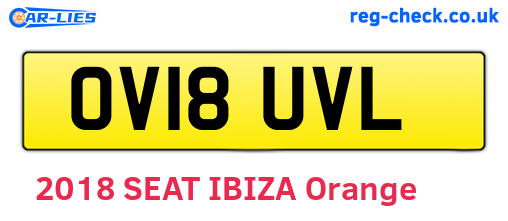 OV18UVL are the vehicle registration plates.