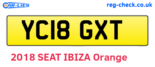 YC18GXT are the vehicle registration plates.