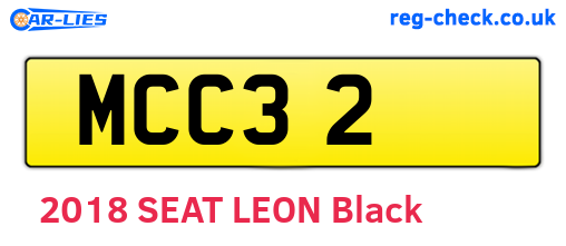 MCC32 are the vehicle registration plates.