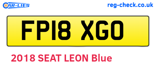 FP18XGO are the vehicle registration plates.