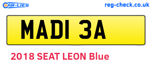 MAD13A are the vehicle registration plates.