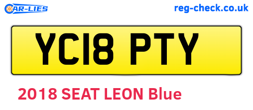 YC18PTY are the vehicle registration plates.