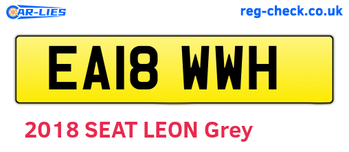 EA18WWH are the vehicle registration plates.