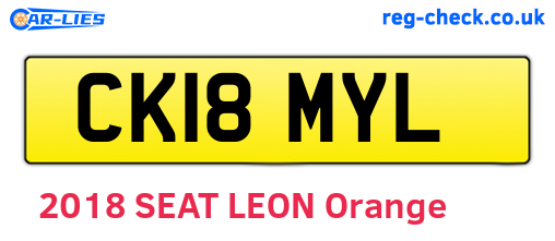 CK18MYL are the vehicle registration plates.