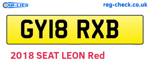 GY18RXB are the vehicle registration plates.