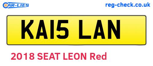 KA15LAN are the vehicle registration plates.