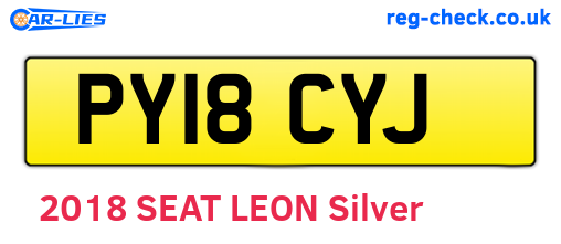 PY18CYJ are the vehicle registration plates.