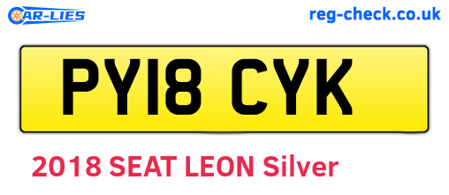 PY18CYK are the vehicle registration plates.