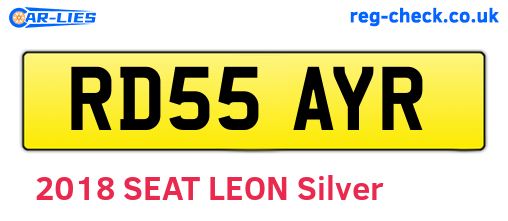RD55AYR are the vehicle registration plates.