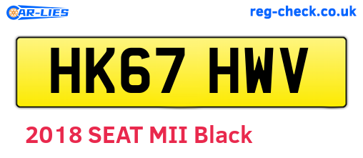 HK67HWV are the vehicle registration plates.