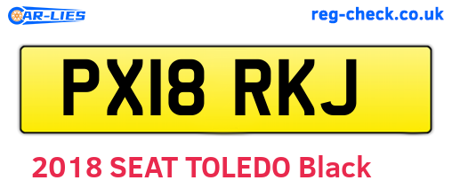 PX18RKJ are the vehicle registration plates.