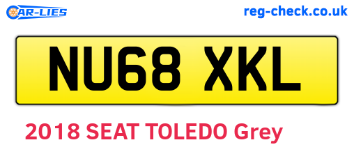NU68XKL are the vehicle registration plates.