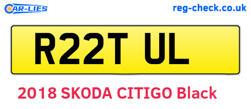 R22TUL are the vehicle registration plates.