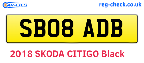SB08ADB are the vehicle registration plates.