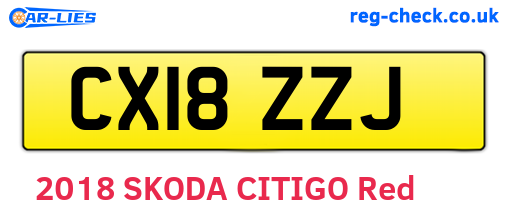 CX18ZZJ are the vehicle registration plates.