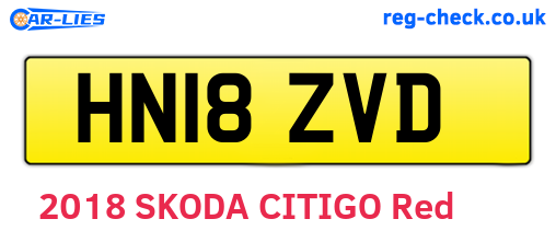 HN18ZVD are the vehicle registration plates.