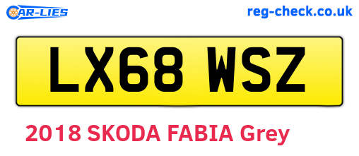 LX68WSZ are the vehicle registration plates.