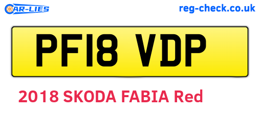 PF18VDP are the vehicle registration plates.