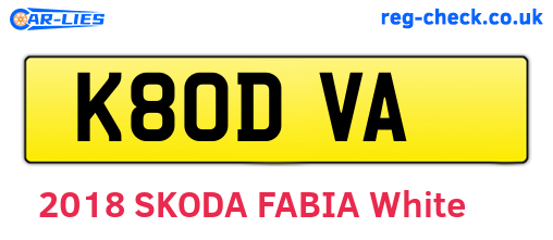 K80DVA are the vehicle registration plates.