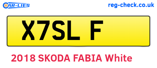 X7SLF are the vehicle registration plates.