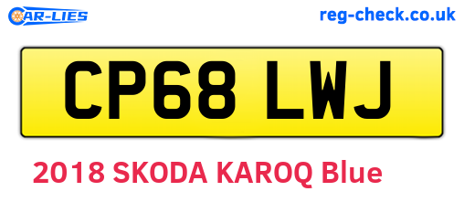 CP68LWJ are the vehicle registration plates.