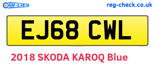 EJ68CWL are the vehicle registration plates.