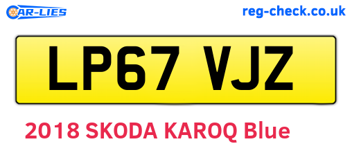 LP67VJZ are the vehicle registration plates.