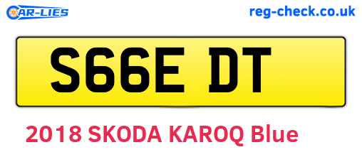S66EDT are the vehicle registration plates.