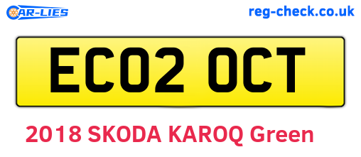 EC02OCT are the vehicle registration plates.