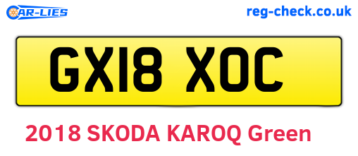 GX18XOC are the vehicle registration plates.