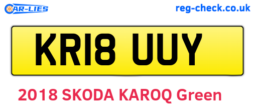 KR18UUY are the vehicle registration plates.