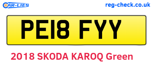 PE18FYY are the vehicle registration plates.